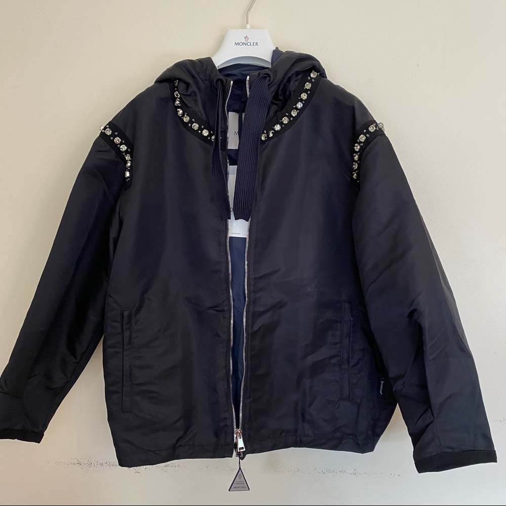 Moncler Cordierite Giubbotto Navy Crystal Trim 00